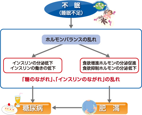 「糖のながれ」、「インスリンのながれ」の乱れ